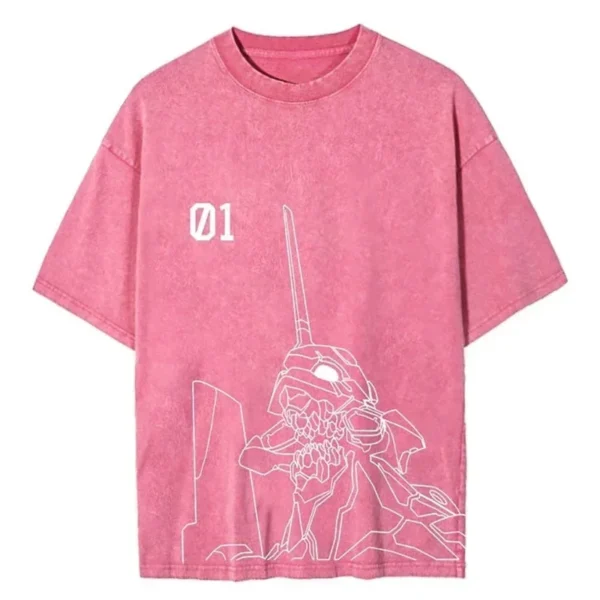 Japanese Anime Dragon Ball Print T Shirt Men Vintage Washed Tshirt Pink Short Sleeve Cotton Tops Tee Harajuku Hip Hop Streetwear - Imagen 3